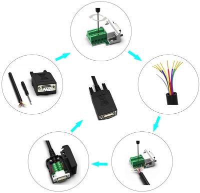 China CCTV Camera DB9 Solderless RS232 D-SUB Serial To 9 Pin Port Terminal Female Adapter Connector Breakout Board for sale