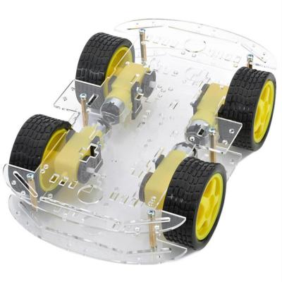 China Smart Smart Robot Car Kit 4WD Robot Car Chassis Kits with Speed ​​Encoder and Battery Box for UNO Kit AD008 for sale