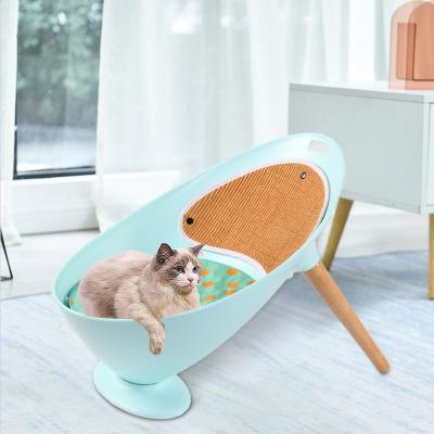 China Cushion Felt Pet Cat Bed Large Relaxing Wood Premium Sustainable Camping Bed For Dogs for sale