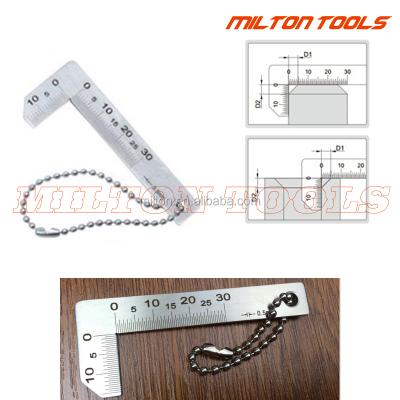 China 0-15mm Stainless Steel Chamfer Measuring Chamfer Ruler DJG-01 for sale