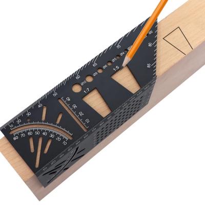 China Multifunctional Woodworking Measuring Square 45 Degree Angle 90 Degree Aluminum Alloy for sale