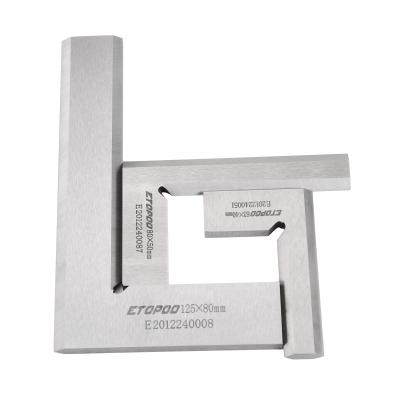 China Silver Stainless Steel Tone 160x100mm 90 Degree Angle Test Square Reed Ruler for sale