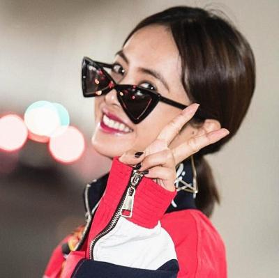 China Factory Price Super Stylish Irregular Triangle Cat Eye Sunglasses Shape Trend Star Glasses for sale