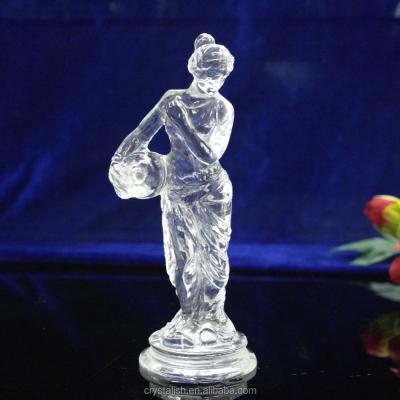 China Europe crystal glass figurine artwork woman figurine for best home decor for sale