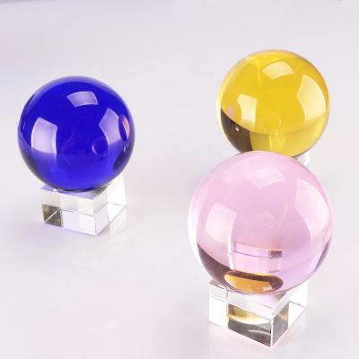 China Europe Clear Solid Crystal Glass Colored Balls For Home Decoration , Wedding Gifts for sale