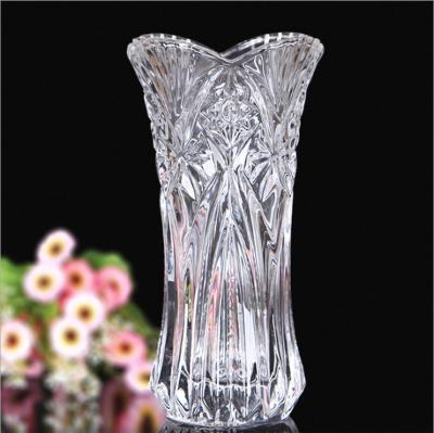 China Europe wholesale home decoration/crystal glass clear vase desktop decoration large for sale for sale