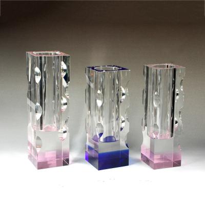 China Europe High Grade Crystal Vase Decorated With Transparent Glass Vase for sale