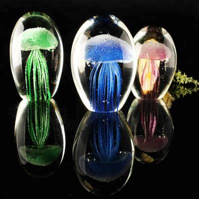 China Europe Crystal Jellyfish Light Jellyfish Paperweight Colorful Decorative For Birthday Gift for sale