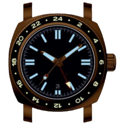 China Power Reserve Watch Hand For Men 4 Hands Bronze Watch For Man With GMT Movement Quartz Watches for sale