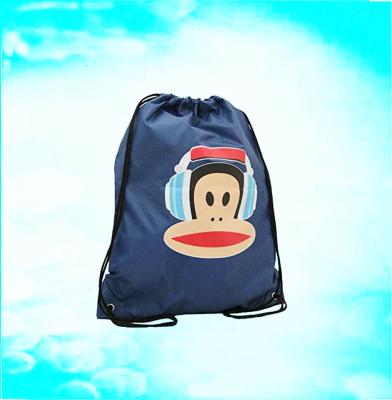 China Customized Cute Recyclable Cheap Polyester Kids Drawstring Bags for sale