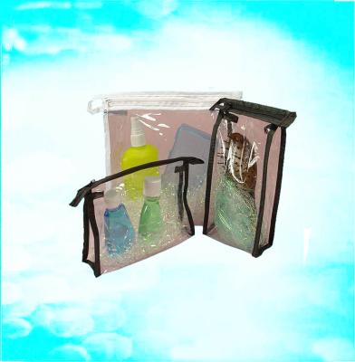 China Hot Selling Zippered Transparent PVC Clear Bag With Zipper For Cosmetic for sale