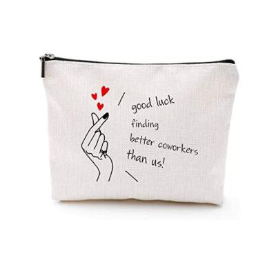 China Empty Fashion Sublimation Canvas Makeup Bag DIY Gifts Heat Press Transfer Coin Purse Cosmetic Bag for sale