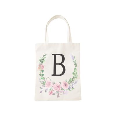 China Polyester Canvas Double Layer Folding Reusable Shopping Bag Sublimation Print Tote Bags With A-Z Letters for sale