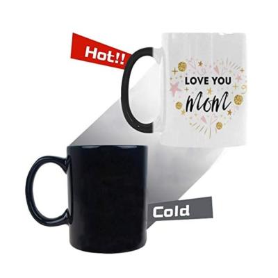 China Disposable Drop Shipping Magic Color Changing Photo Printing Mug DIY Customized Ceramic Mug Coffee Mug For Creative Present Birthday Gift for sale