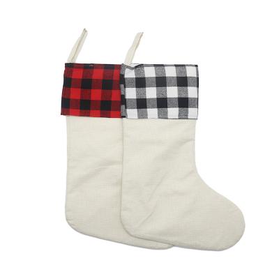 China 1 Cheapest Sublimation Blank Gift Bag Christmas Stocking Canvas Stocking For Christmas Decoration for sale