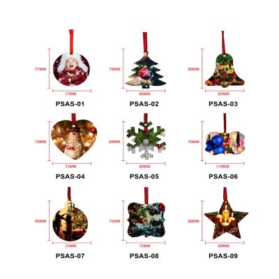 China MDF Wooden Hardboard Pendants Wooden Printing DIY Double Sided Sublimation Blanks Ornament Key Chain For Christmas Tree Decoration for sale