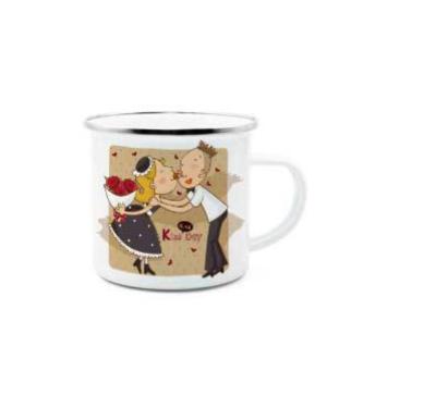 China Vintage Souvenir Enamel Sublimation Logo Campfire Mug Camping Coffee Enamel Mug Custom Made Disposable Retro Enamel Utensils for sale