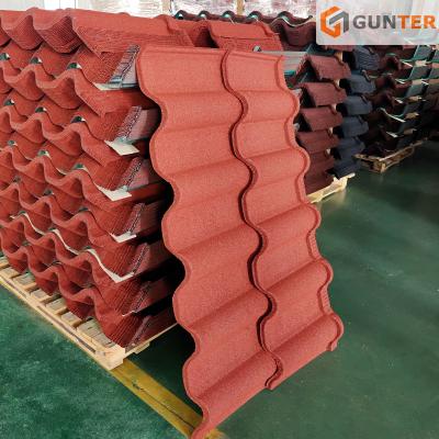 China Construction Building Fireproof Roofing Materials Stone Coated Metal Roofing Tile for sale