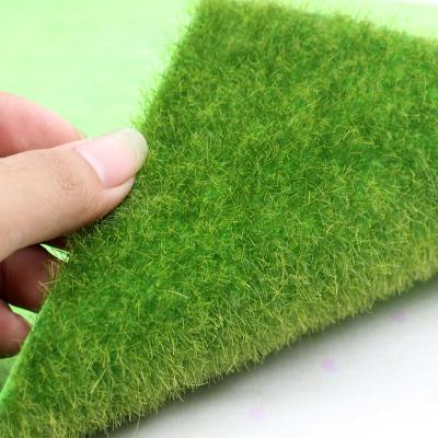 China Mini Greenhouse Artificial Green Moss Lawn Landscape Ornament Dollhouse House Sand Table Model Material DIY Artificial Green Grass Decor for sale