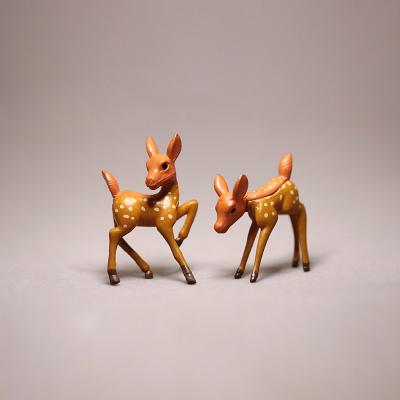 China China Simulation Mini Deer Mini Greenhouse Landscape Figures Mini Fairy Garden Figures Dollhouse Decor for sale