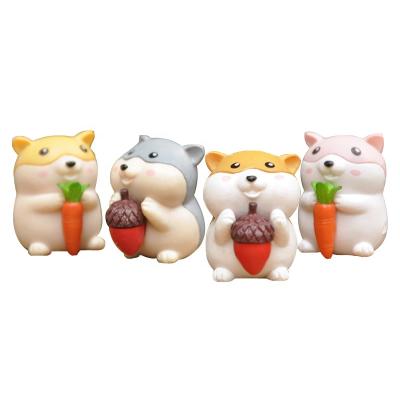 China 4 Pcs Plastic Micro Landscape Decoration Artificial Desktop Decor/Craft DIY Mini Greenhouse Figurines Mini Cartoon Animal Miniatures Set Hamster for sale