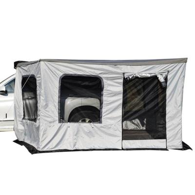 China Extended Type Outdoor Aluminum Retractable Tarp Roof Top Car Side Tent With LED Light Shade for sale