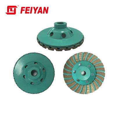 China Double Side Metal Cup Wheel Factory 125mm TWDS125G-1 Turbo Abrasive Tools Dry Running Direct Type for sale