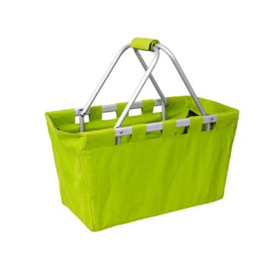 China Modern Folding Folding Yellow Basket For Shopping Travel Using Fabric Shopping Basket for sale