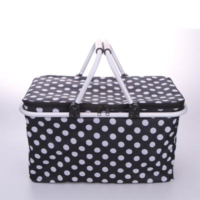 China Waterproof Printing With Dots Cooler Basket Aluminum Covered Heat Insulation Cooler Bag for sale