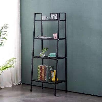 China Traditional Assemble Ladder Shape Stainless Steel Shelf Kitchenware Books Metal Freestanding Storage Rack for sale