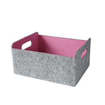 China Traditional storage basket on office closet and bathroom for makeup toys and felt cloth storage box for sale