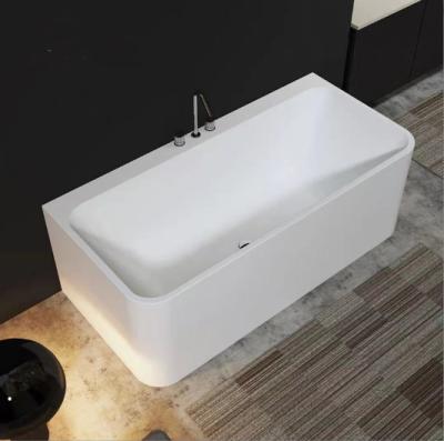 China Modern Five Star Hotel Bathtub New Standard Shaped Solid Outdoor Artificial Stone Bathtub for sale