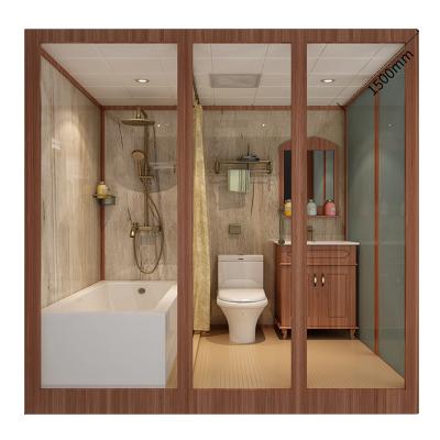 China Modern Prefab Bathroom Pods Full Bathrooms Integrated Shower Room Includes Bathtub for sale