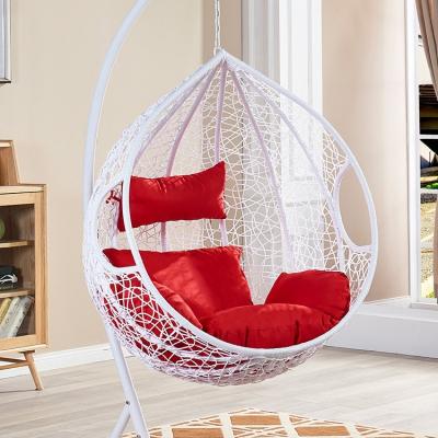 China Modern In Or Outdoor Garden Weave Patio Swing Rattan Egg Hanging Chair With Cushion And Cover for sale