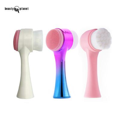 China BEAUTY PLANET Customized Logo Massage Manual Soft Silicone Facial Cleansing Cleansing Brush Beauty Personal Care Tool Hl-fwb1 for sale