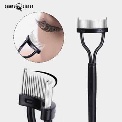 China BEAUTY PLANET Professional Metal Tooth Separator Black Mascara Eyelash Comb Brush Lash Separator Definer Makeup Tool Hl-eye1 for sale