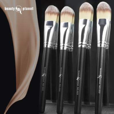 China Face BEAUTY PLANET Facial Customized Tongue Flat Big Head Shape Slim Foundation Makeup Brushes Private Label Foundation Brushes for sale