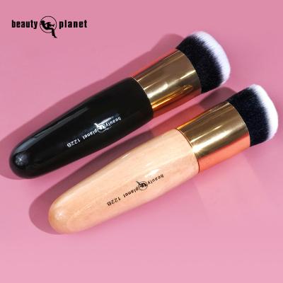 China Wholesale BEAUTY PLANET Face Brush Simple Wooden High Quality Private Label Cosmetics Base Brush Make Up Accessories for sale