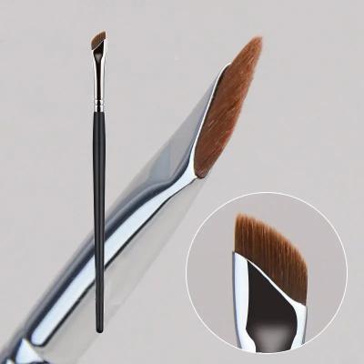 China Face BEAUTY PLANET Factory Wholesale Price Super Fine Sickle Eyeliner Eyebrow Brush Angled Black Thin Eyeliner Brush for sale