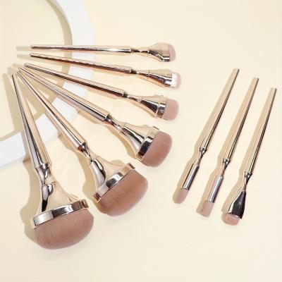 China Angular Blush BEAUTY PLANET 9pcs Gold Makeup Set Brush Super Soft BB Cream Foundation Sweep Makeups Foundation Contour Luxury Set Brush for sale