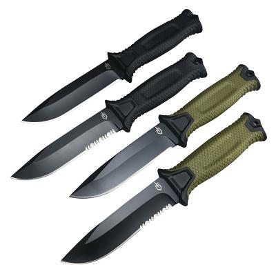 China Non-variable Fixed Blade Duty Knife Stainless Steel Outdoor Drop Blade With Non-slip Wooden Handle For Survival Camping Knife for sale