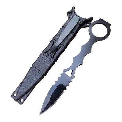 China Camping Knife Survival Pocket Knife 440 Steel Fixed Blade Knives Outdoor Multifunctional Camping Rescue Neck Knives EDC Hunting Tools for sale