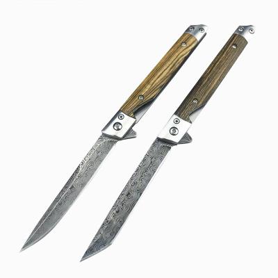 China Quick-change Survival Outdoor Hunting Camping Equipped Laser Damascus Rescue Folding Tactical Pocket Knife for sale