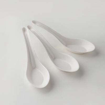 China Disposable Biodegradable Disposable Party Tableware Bagasse Spon Soup Spoon for sale