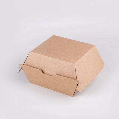 China Recyclable Restaurant Food Grade Takeaway Box Corrugated Paper Hamburger Box Hamburger Box for sale