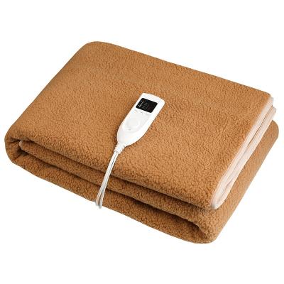 China Anti Dust Mite 6 Heat Settings Washable Single Bed heated Sherpa Electric Blanket for sale