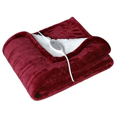 China Electric Anti Dust Mite Amazon Flannel And Sherpa Heated Throw Blanket for sale