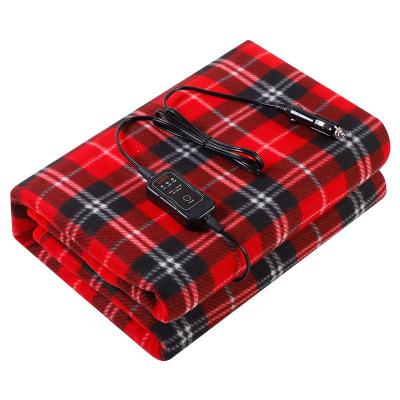 China Electric Heated Therapy Plaid 12V Travel Throw Blanket With Overheat Protection for sale