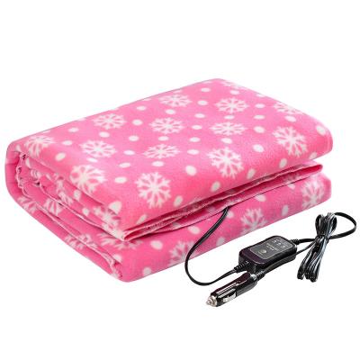 China Comfortable Therapy 12 Volt Fleece Electric Car Van Truck Blanket With Temp Control Large for sale