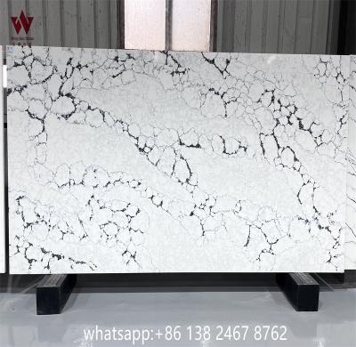 China Prefab Quartz Kitchen Island Series Artificial Calacatta Series Bathroom Vanity Top Modern Cutoff Prefab Countertops for sale